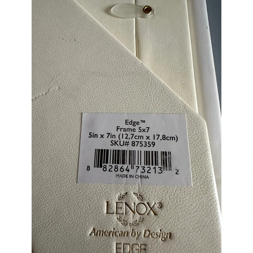 Lenox Edge 5x7 Picture Frame White Ceramic Textured Honeycomb 875359